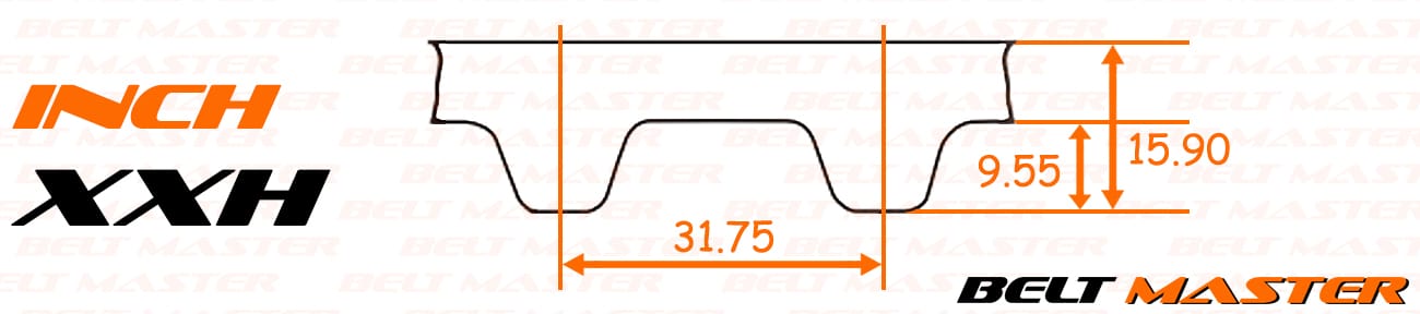 สายพานไทม์มิ่งฟันเหลี่ยม BELT MASTER Max-Drive XXH - spec